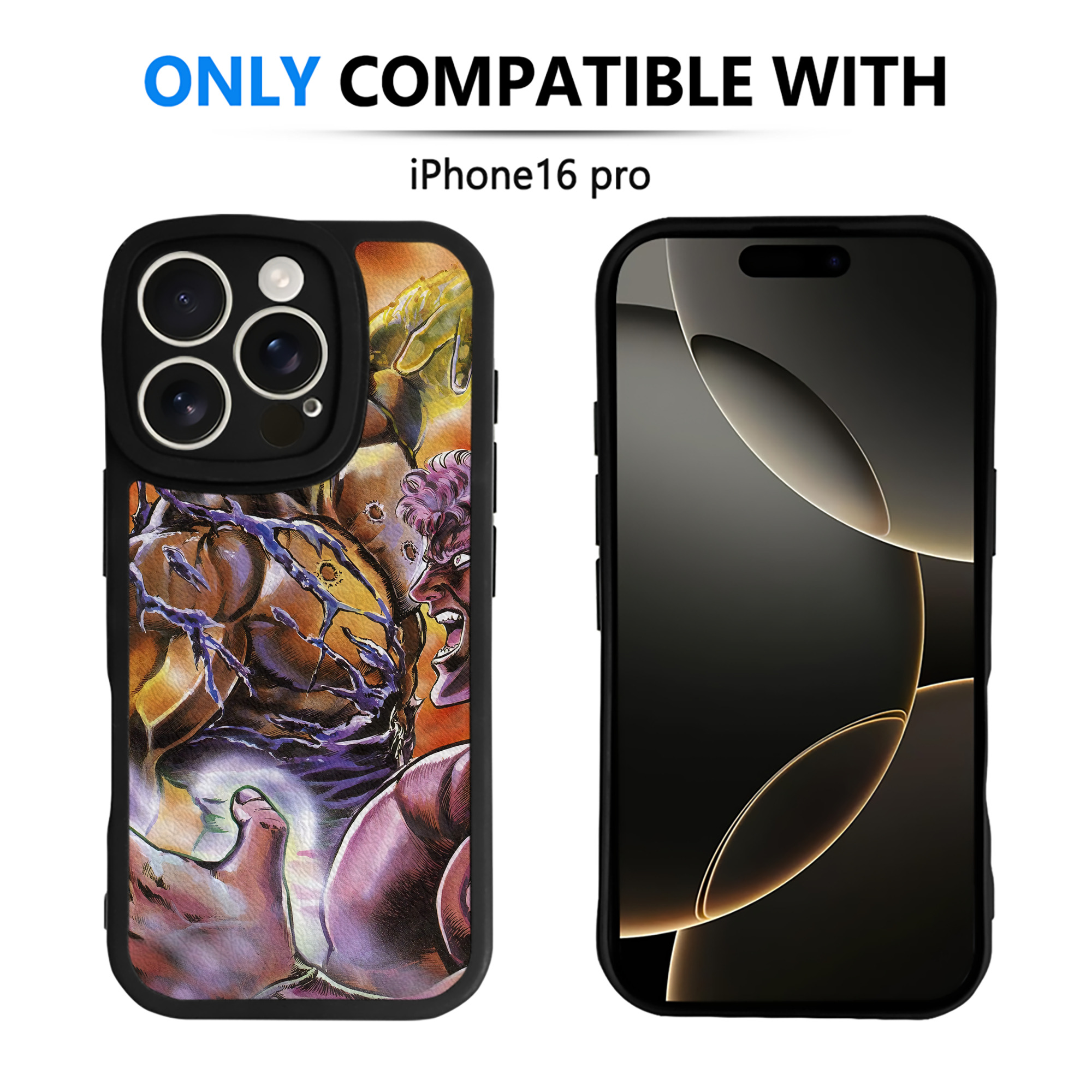 （画像用） 北斗の拳 Fist of the North Star 【iPhone 16シリーズ対応】シリコンスマホケース（レザー調） 材質：シリコン